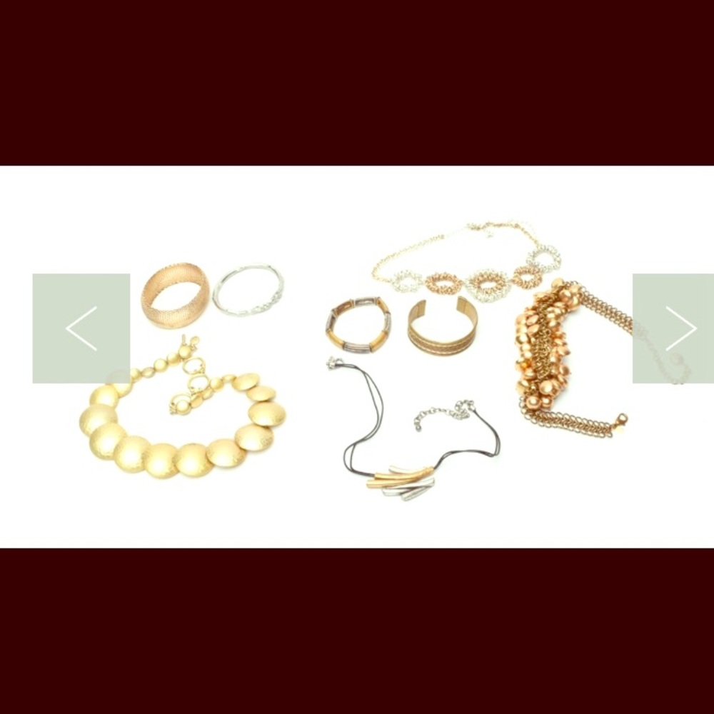 Assortment of gold tone jewelry